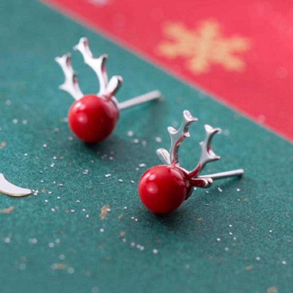 Red Rudolf Earrings